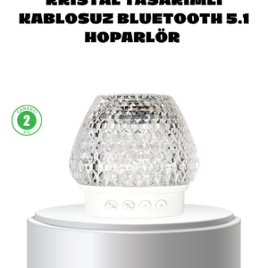Kristal Desenli LED Işıklı Bluetooth Hoparlör 5W 1200 mAh Taşınabilir