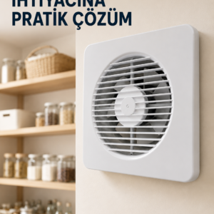 150 mm Dekoratif Aspiratör 20,8 x 20,8 cm 20 W 320 m³/h Duvar ve Tavan Tipi Havalandırma Fanı