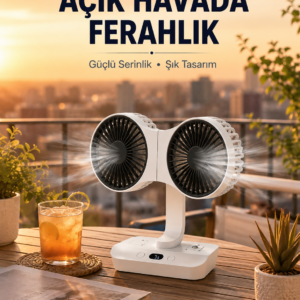 Çift Başlıklı Masa ve Duvara Monte Edilebilir Vantilatör