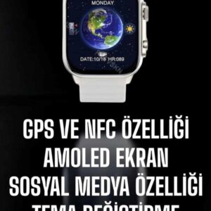 Akıllı Saat Android ve İOS Uyumlu NFC Ve GPS Özelliği Arama Cevaplayan