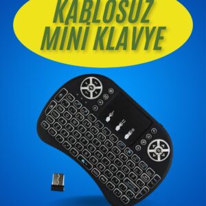 Işıklı Kablosuz Mini Klavye ve Dokunmatik Mouse Seti Türkçe Kablosuz