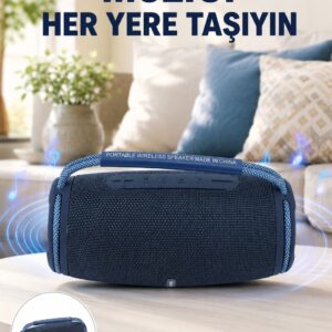 IPX5 Su Geçirmez Taşınabilir Bluetooth Hoparlör Renkli Işıklı Yeni Nesil