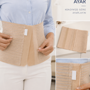 Kadın Abdominal Korse 26 cm Karın ve Bel Bölgesi 4 Kademeli Ayarlanabilir Korse