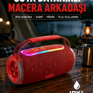 20W Kablosuz Bluetooth Hoparlör RGB Işık Efektli USB/SD/AUX Destekli