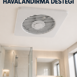 Dekoratif Banyo ve Mutfak Aspiratörü 150 mm 20,8 x 20,8 cm 20 W Havalandırma Fanı