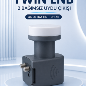 Ku Band Twin LNB Çift Çıkış 4K Ultra HD Destekli 0.1 dB Uydu Anten LNB
