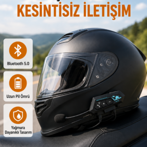 Motosiklet Kask Kulaklığı Bluetooth 5.0 Gürültü Önleme ve Hızlı Bağlantı Yeni Nesil