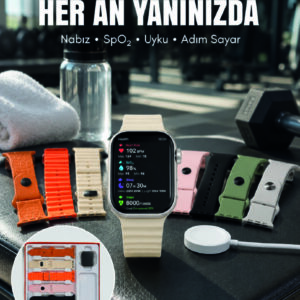7'li Kordon Setli Akıllı Saat Bluetooth Görüşme Bildirim Destekli Çok Fonksiyonlu Smart Watch