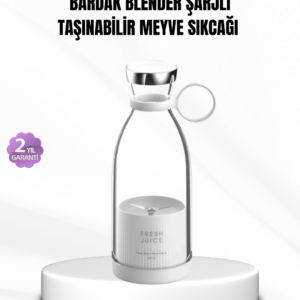 Şarjlı Portatif Blender – Gıda Sınıfı Malzeme, 10 Kullanımlık Pil, Mini Boy ve Hafif Tasarım