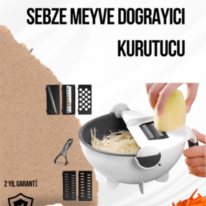 Döner Mekanizmalı Rende Bıçaklı Sebze Dilimleyici Seti