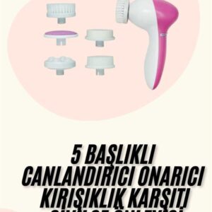5 Başlıklı Titreşimli Cilt Temizleme Seti Canlandırıcı ve Onarıcı