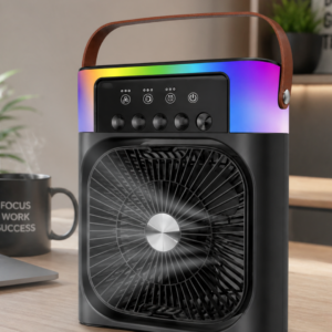 Taşınabilir Sprey Fan RGB Işıklı Mini Klima Soğutucu Nemlendirici USB Şarjlı