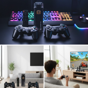 Kablosuz Gamepad Denetleyici Çift Sistem Retro Oyun Konsolu HDMI Uyumlu HD Çıkışlı