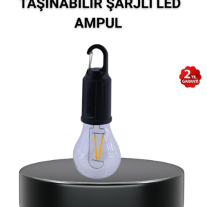Taşınabilir Şarjlı LED Kamp Lambası – Type-C Girişli ve Kancalı Tasarım