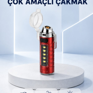 USB Şarjlı Rüzgar Geçirmez Elektrikli Çakmak El Fenerli