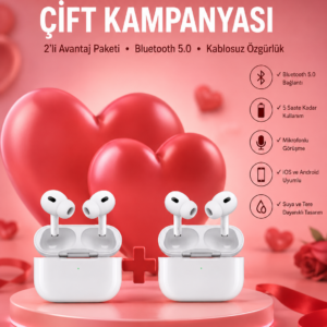 Sevgiliye Hediye Çift Kulaklığı Yeni Nesil Pro Kulaklık Sevgililer Gününe Özel Kampanya