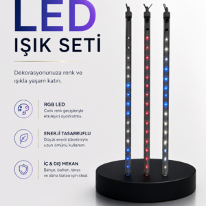 Dekoratif Ortam Aydınlatması RGB LED 10’lu Çubuk Seti