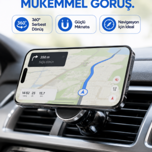 Araç İçi Manyetik Telefon Tutucu Havalandırma Izgarası Uyumlu Telefon Tutacağı