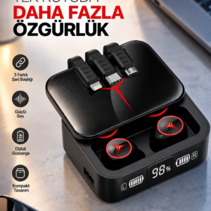 Bluetooth Kulaklık Powerbank Özelliği Yüksek Ses Kaliteli TWS Kulaklık Dokunmatik