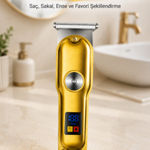 Şarjlı Saç Sakal Kesme Makinesi 1 2 3 mm Taraklı T Tipi Bıçaklı Kablolu ve Kablosuz Kullanım