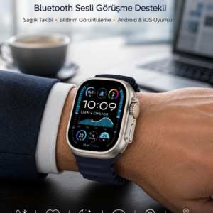 Akıllı Saat Sesli Görüşme Titreşimli GPS Bağlantısı Müzik Dinleme Sosyal Medya Bildirimleri Yeni Nesil