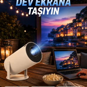 Full HD 4K Destekli Akıllı Projeksiyon – 130 inç Ekran, Uzun Ömürlü Ampul ve Çoklu Giriş