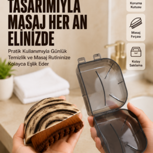 Masaj Fırçası Ahşap Desenli Yumuşak Kıllı Vücut Temizleme ve Banyo Fırçası