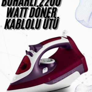 Buharlı Kablolu Ütü 2200 Watt Kireçlenme Önleyici Şok Buharlı