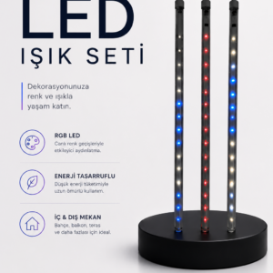RGB LED Dış Ve İç Mekan Süsleme Işığı 10 Çubuklu Şerit