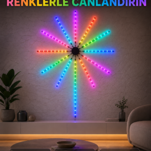 RGB LED Duvar Aydınlatması Telefon Kontrollü Dekoratif Ortam Işığı