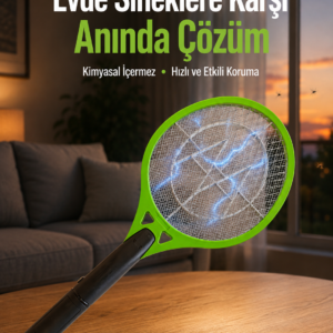 Çocuk ve Evcil Hayvan Dostu Elektrikli Sinek Raketi | Güvenli Kullanım Yeni Nesil