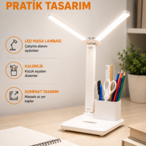 LED Işıklı Masa Lambası – Göz Yormayan, Kısılabilir ve Esnek Başlıklı Yeni Nesil