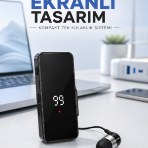 Tek Kulaklıklı Bluetooth Kulaklık Klipsli Mini Taşınabilir Müzik ve Görüşme Cihazı