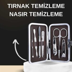 Manikür Pedikür Seti İkili Set El ve Ayak Bakımı Nasır Temizleme Protez Tırnak Çıkarma