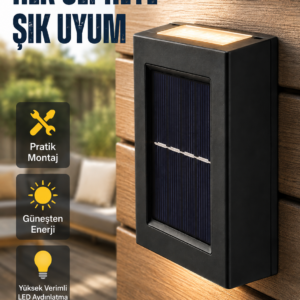 Güneş Enerjili Su Geçirmez LED Duvar Lambası Yeni Nesil