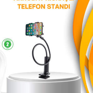 Esnek Gövdeli Mandallı Masaüstü Telefon Tutucu