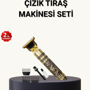 Profesyonel Çizik Tıraş Makinesi – T Çelik Bıçaklı, 120 Dakika Şarjlı Kullanım, 3 Başlıklı