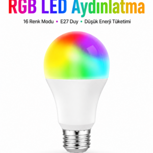 Kumanda Destekli Çok Renkli Akıllı LED Ampul