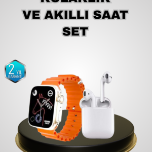 Akıllı Saat ve Kablosuz Kulaklık iOS Android Uyumlu Teknoloji Seti