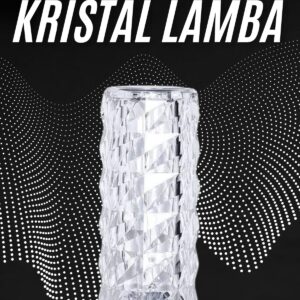 Kristal Lamba Masa Lambası Şarjlı Masa Lambası Dokunmatik Sensör Usb Şarjlı