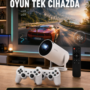 TÇift Kollu Tasarımlı Kablosuz Projeksiyon – 4K, 10.000 Oyun ve Smart App Desteği Yeni Nesil