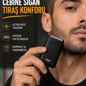 Kompakt Şarjlı Tıraş Makinesi Çift Yönlü Bıçaklı 45 Dakika Kullanım Süreli