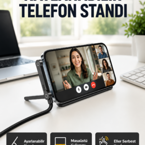 240W Type-C to Type-C Telefon Stand Özellikli Şarj Kablosu