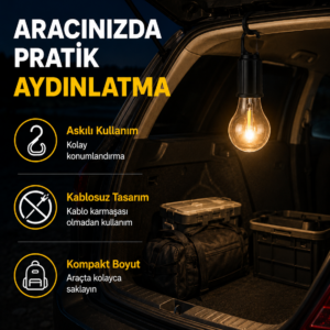 Çok Yönlü Asma Kancalı Kamp Işığı