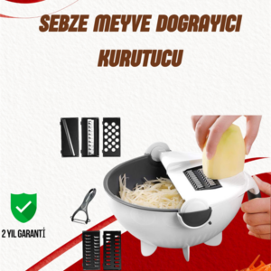 Süzgeçli Çok Fonksiyonlu Döner Rende ve Doğrayıcı