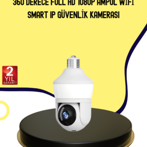 1080P Görüntü Kaliteli Wi-Fi Ampul Tipi Güvenlik Kamerası