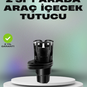 Araba Çift Bardak Tutucu 360° Dönebilen İkisi Bir Arada Ayarlanabilir
