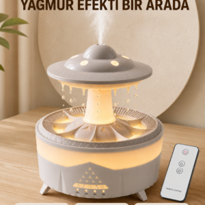 UFO Yağmur Efektli Hava Nemlendirici 350 ML RGB Işıklı Uzaktan Kumandalı