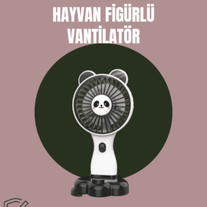 Hayvan Figürlü Mini El Fanı – USB Şarjlı Sessiz Vantilatör