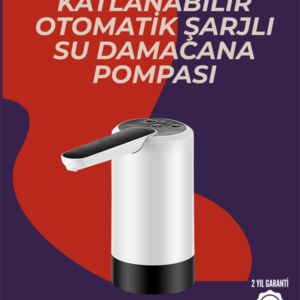 Otomatik Damacana Su Pompası | 40-80 Saniye Zaman Ayarlı | Açılabilir Hijyenik Tasarım | Şarjlı ve Portatif
